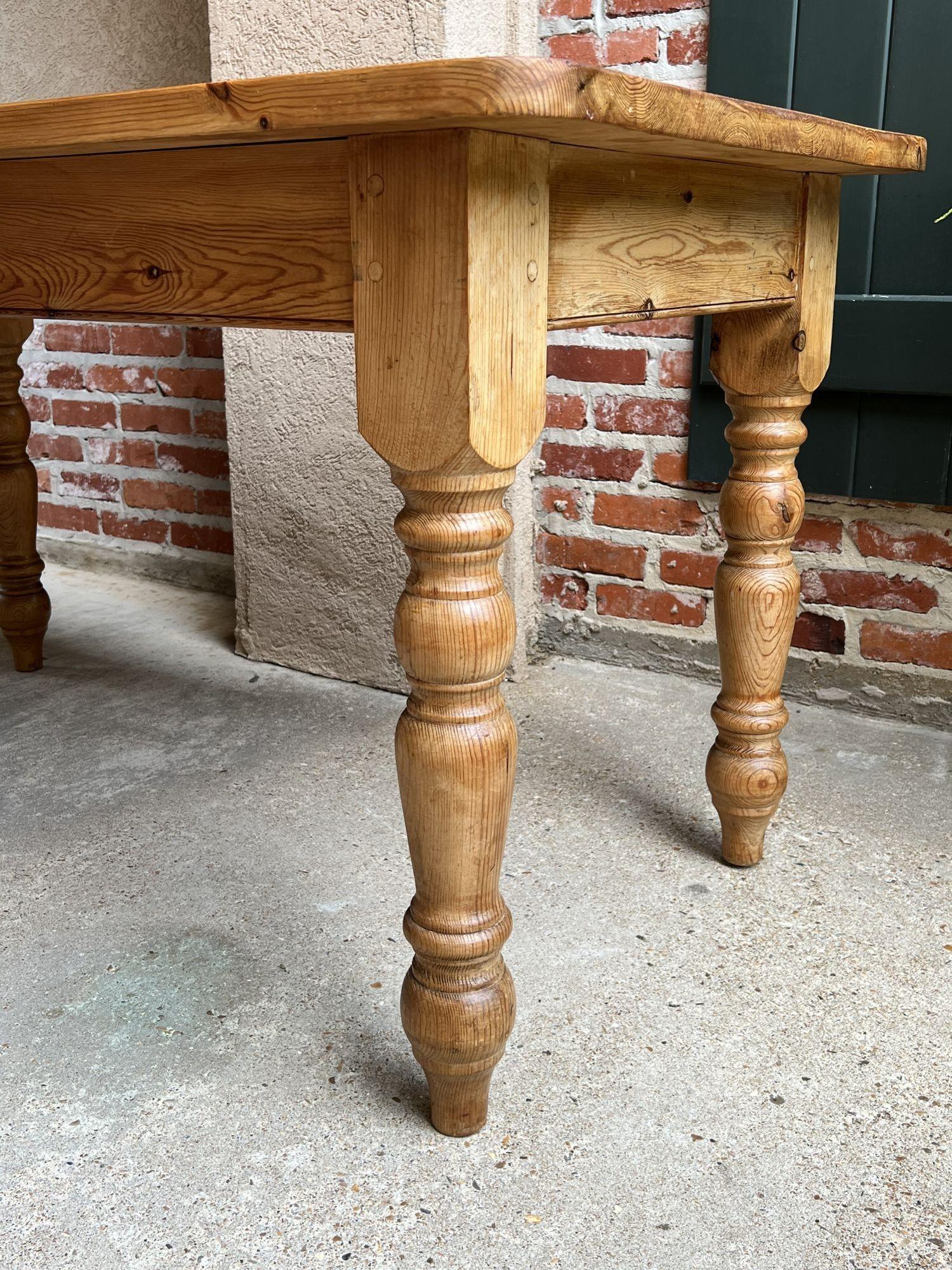 Antique English Pine Farm Table Kitchen Island Sofa Table Farmhouse Country 4