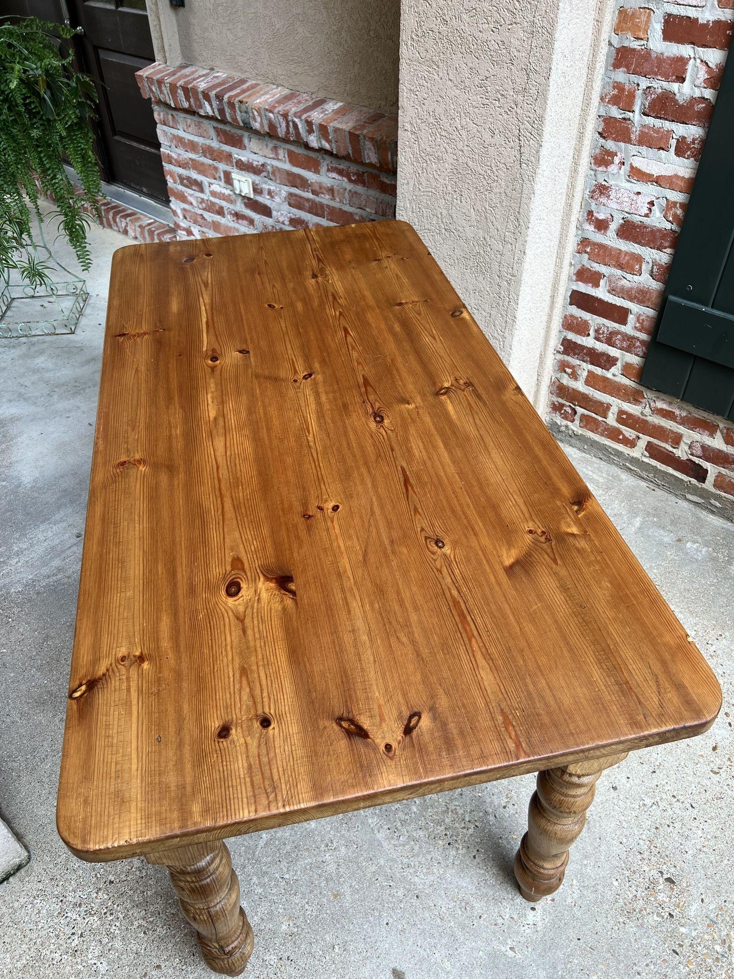 Antique English Pine Farm Table Kitchen Island Sofa Table Farmhouse Country 12