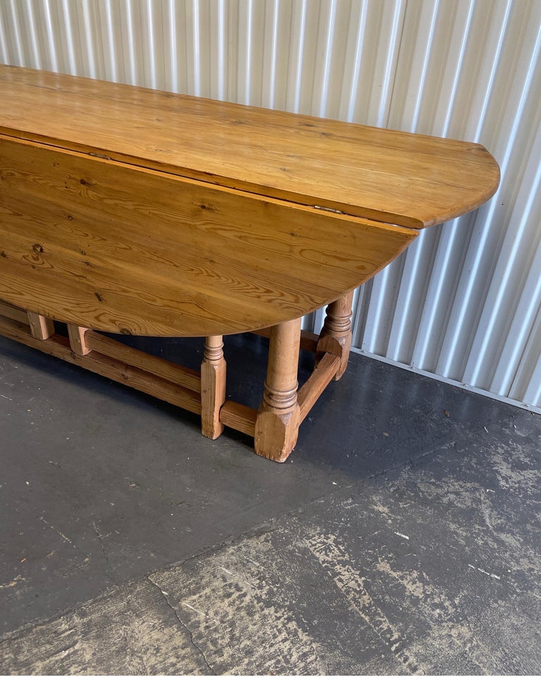 Antique English Pine Gateleg Dropleaf Dining Table / Console at 1stDibs