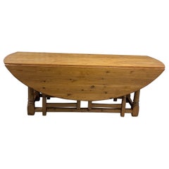 Antique English Pine Gateleg Dropleaf Dining Table / Console