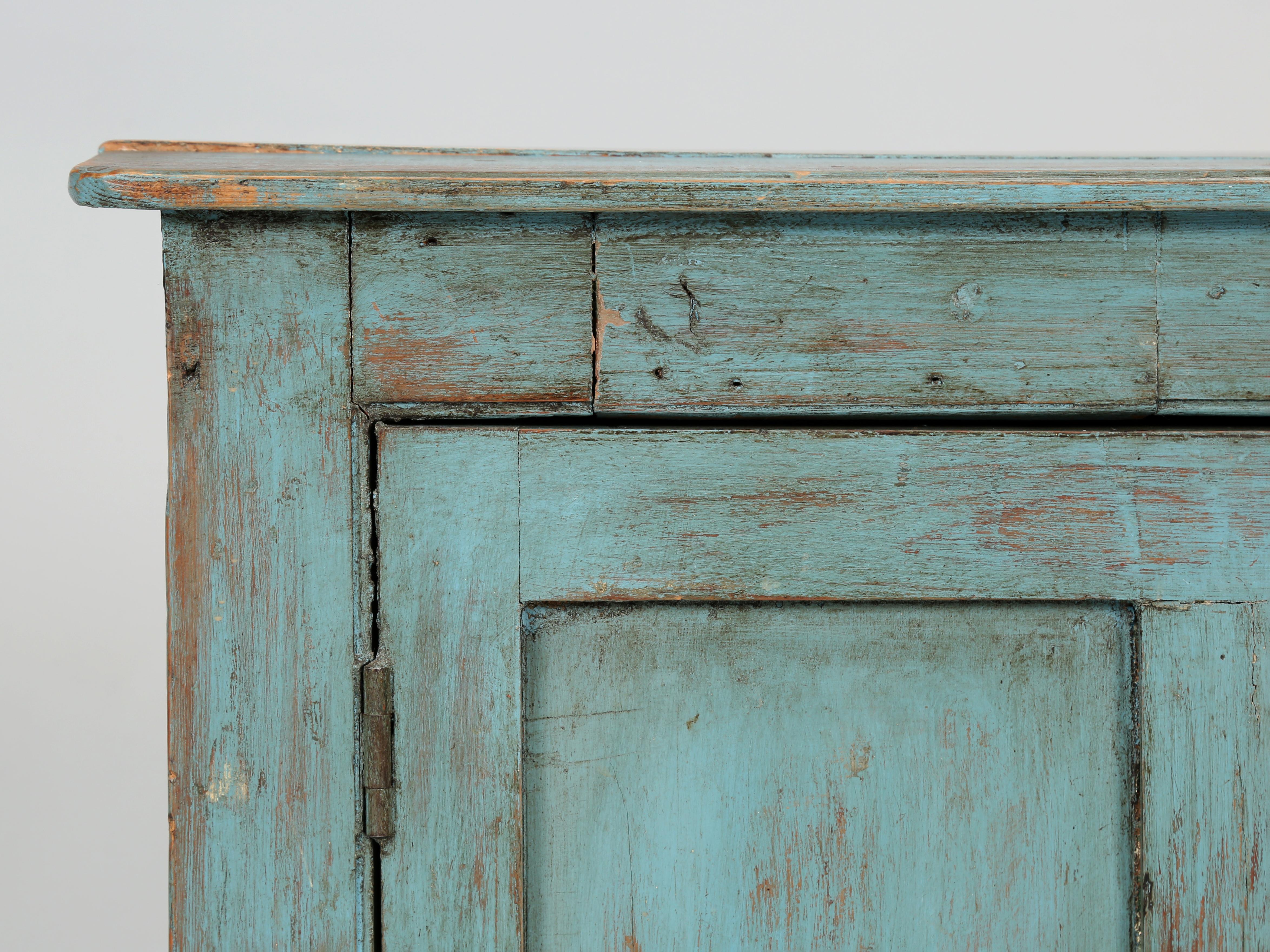 Antique English Pine Painted 2-Door Cupboard from Ireland Unrestored Condition 3