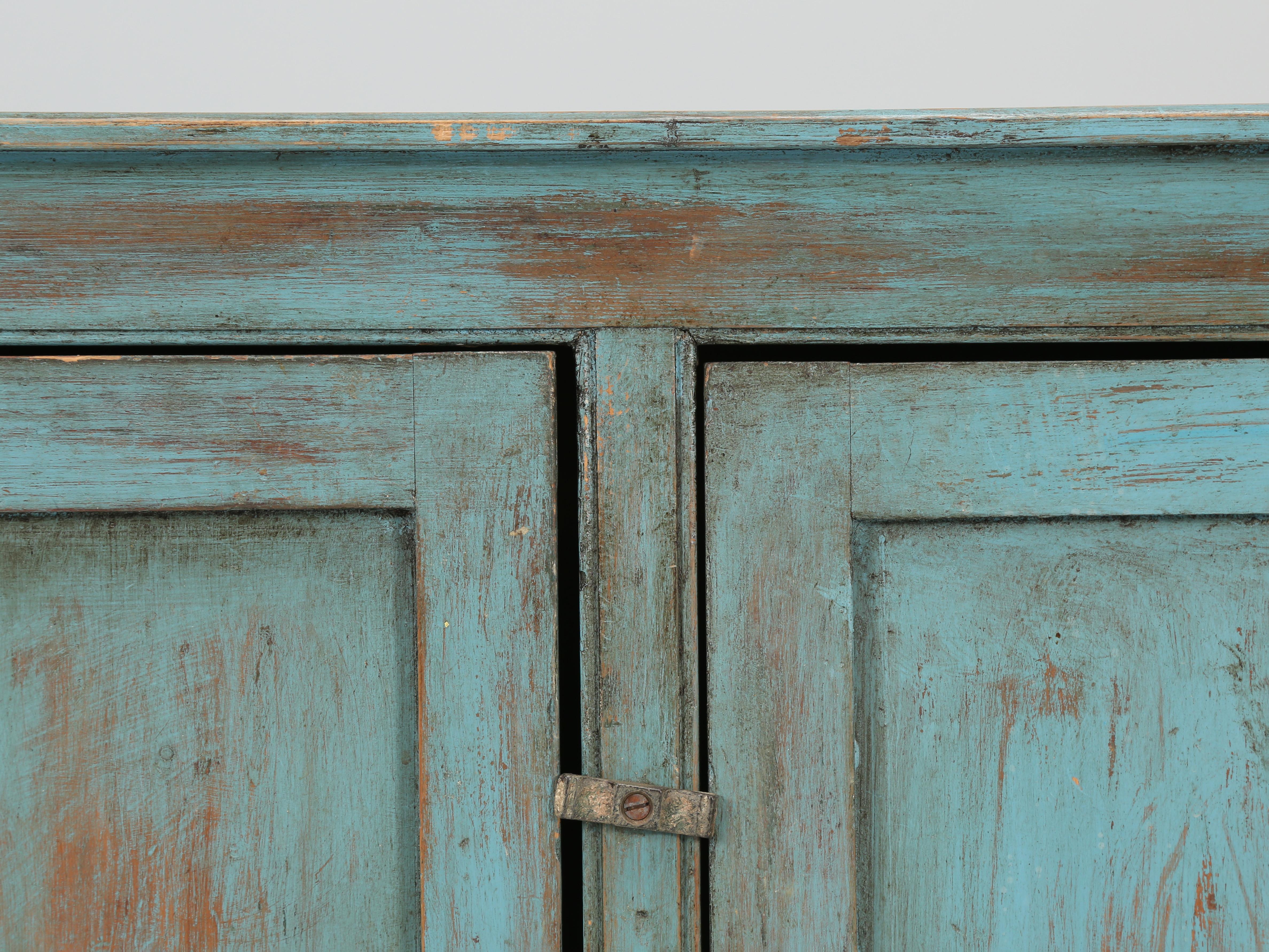 Antique English Pine Painted 2-Door Cupboard from Ireland Unrestored Condition 4