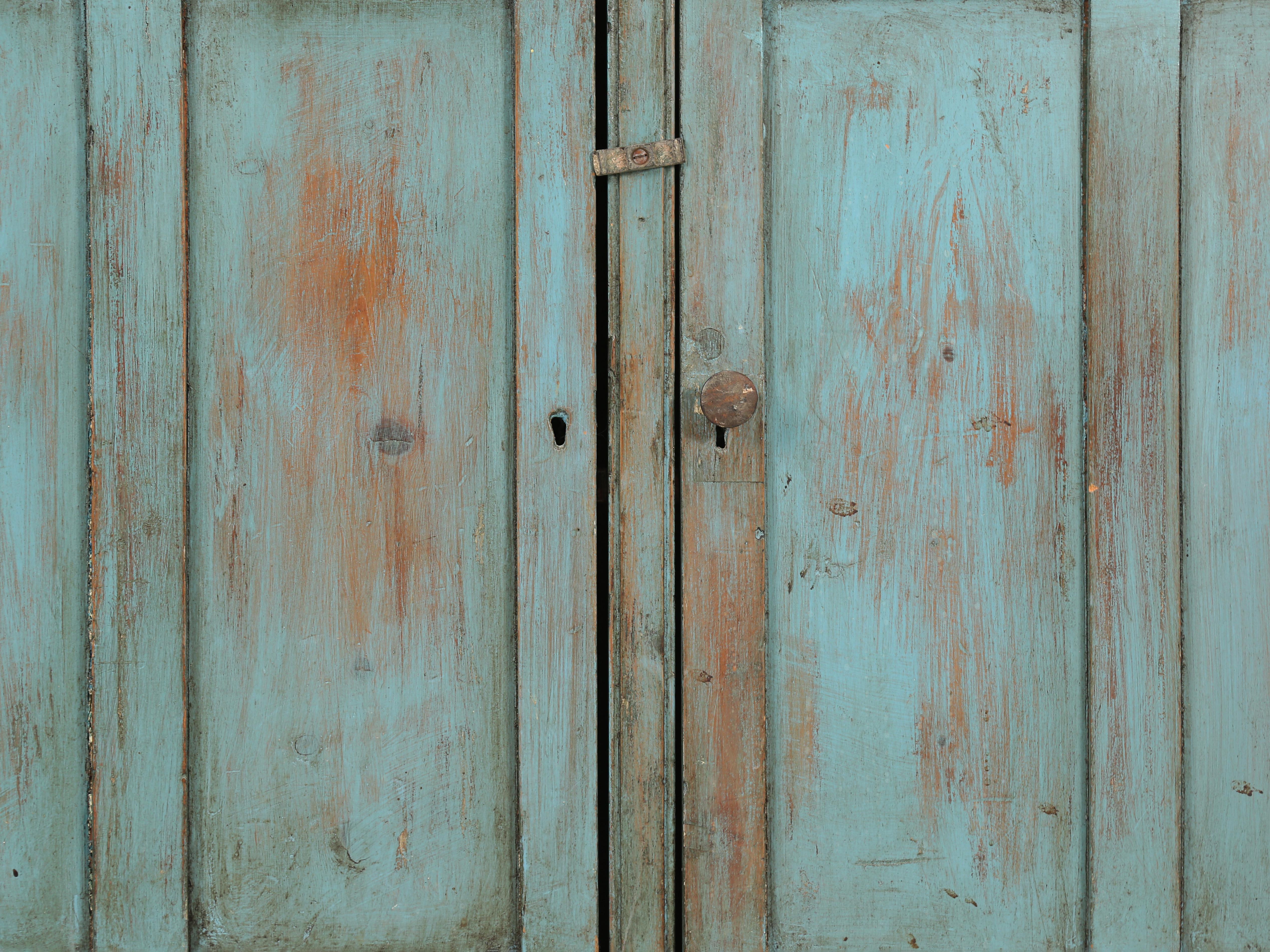 Antique English Pine Painted 2-Door Cupboard from Ireland Unrestored Condition 5