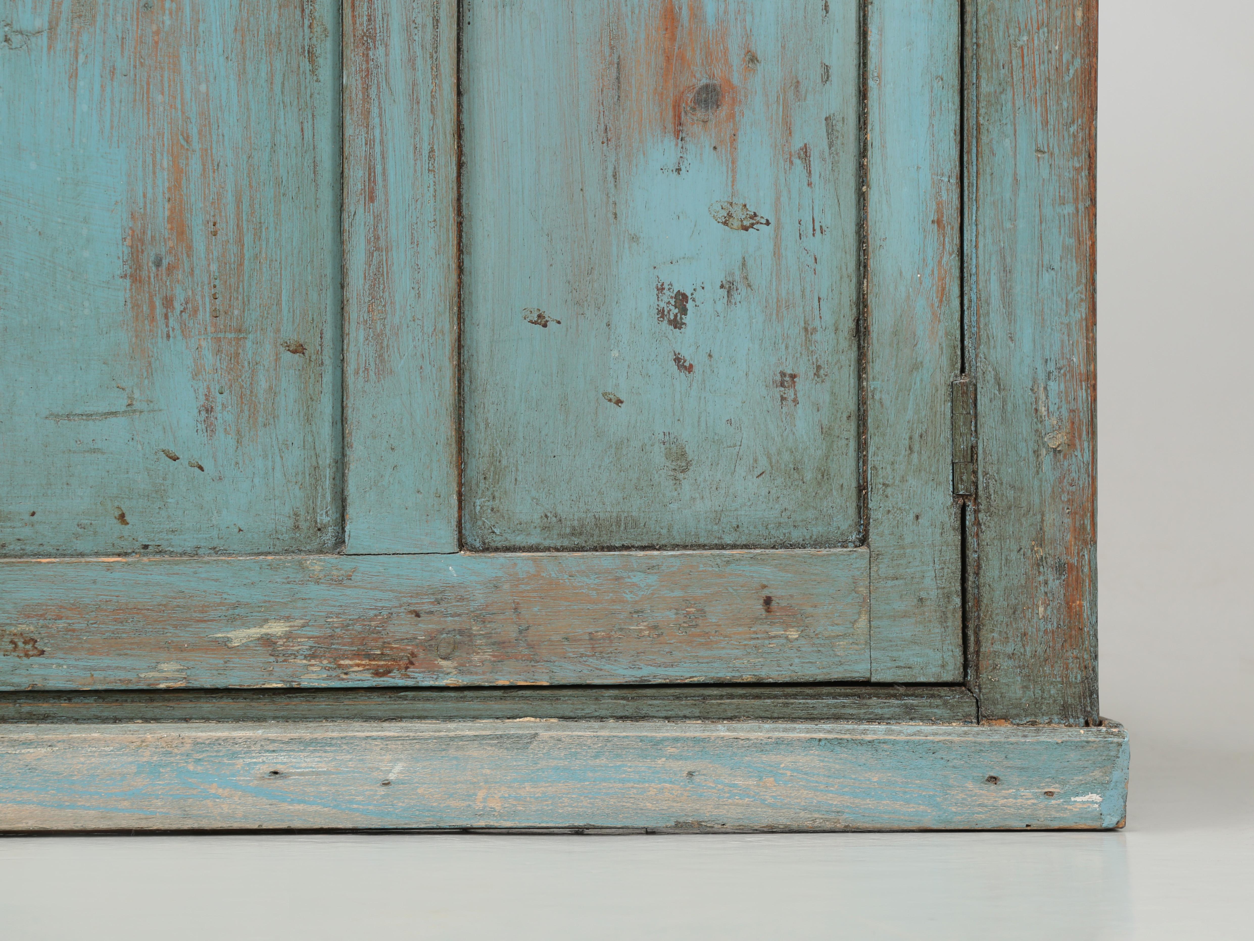 Antique English Pine Painted 2-Door Cupboard from Ireland Unrestored Condition 8