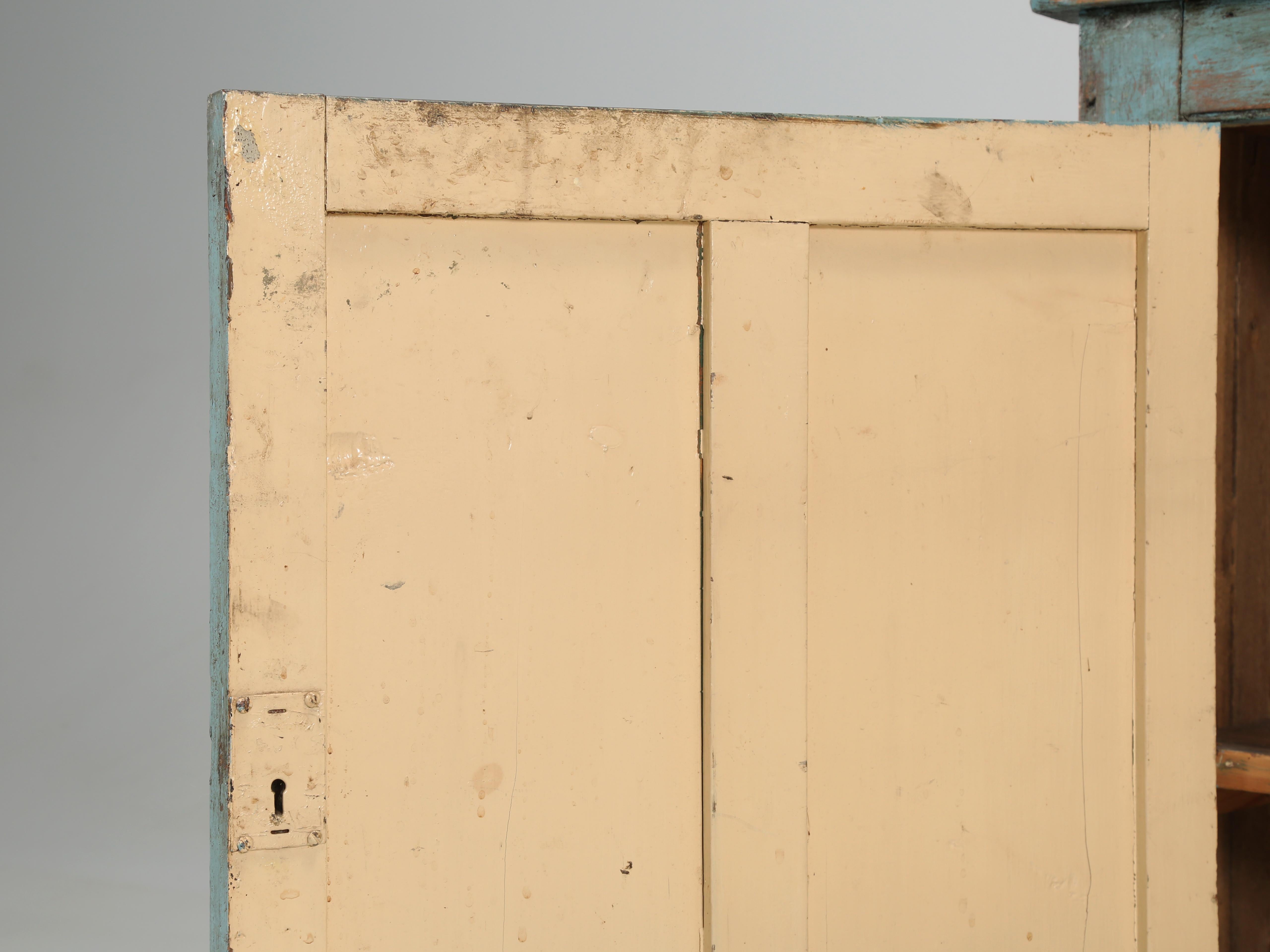 Antique English Pine Painted 2-Door Cupboard from Ireland Unrestored Condition 10
