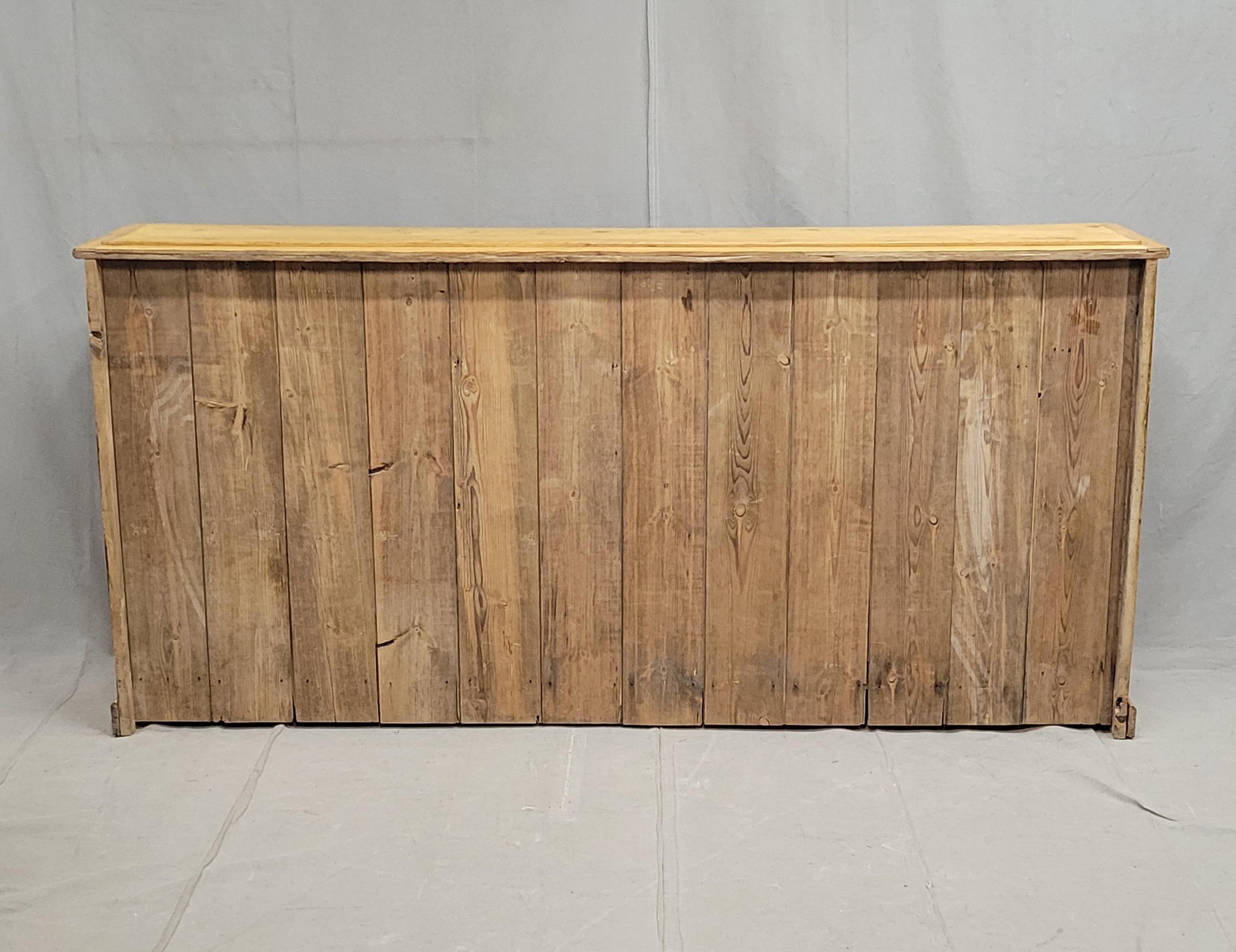 Antique English Pine Sideboard With Ebonized Knobs 6