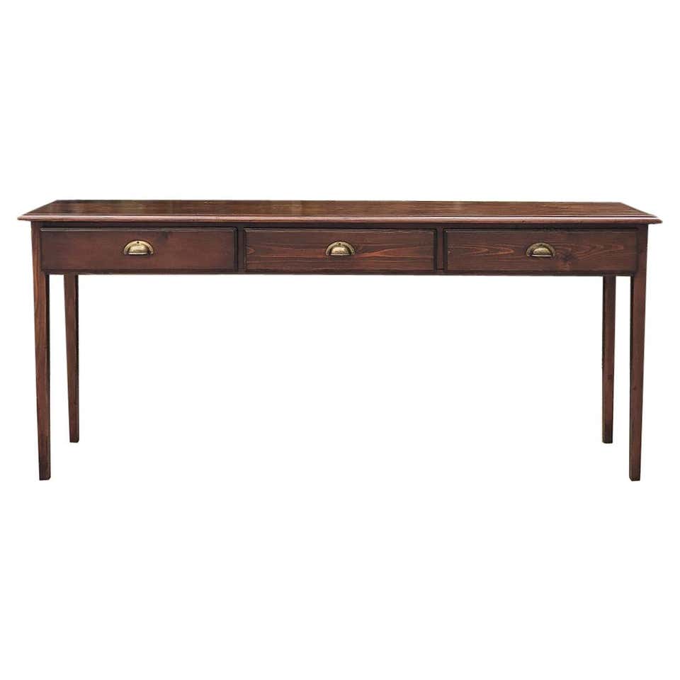 Primitive Pine Console Table at 1stDibs