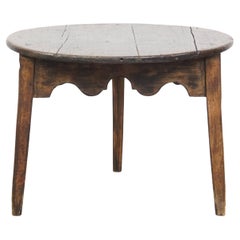 Antigua mesa de centro de madera de pino inglesa, mesa auxiliar del siglo XIX