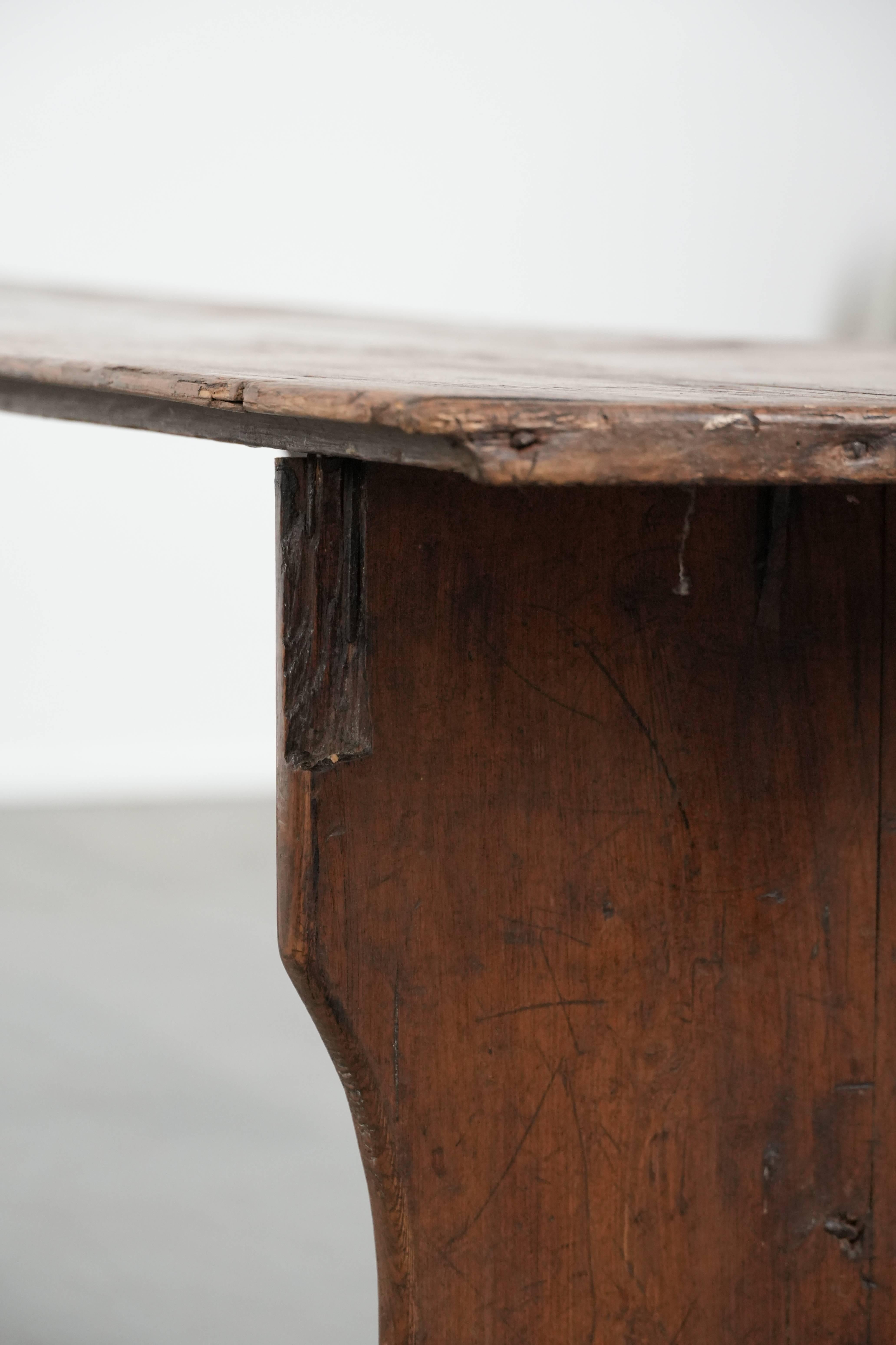 Antique English pinewood hallway bench / bench for the dining table en venta 9