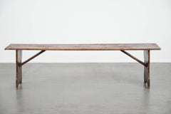 Antique English pinewood hallway bench / bench for the dining table