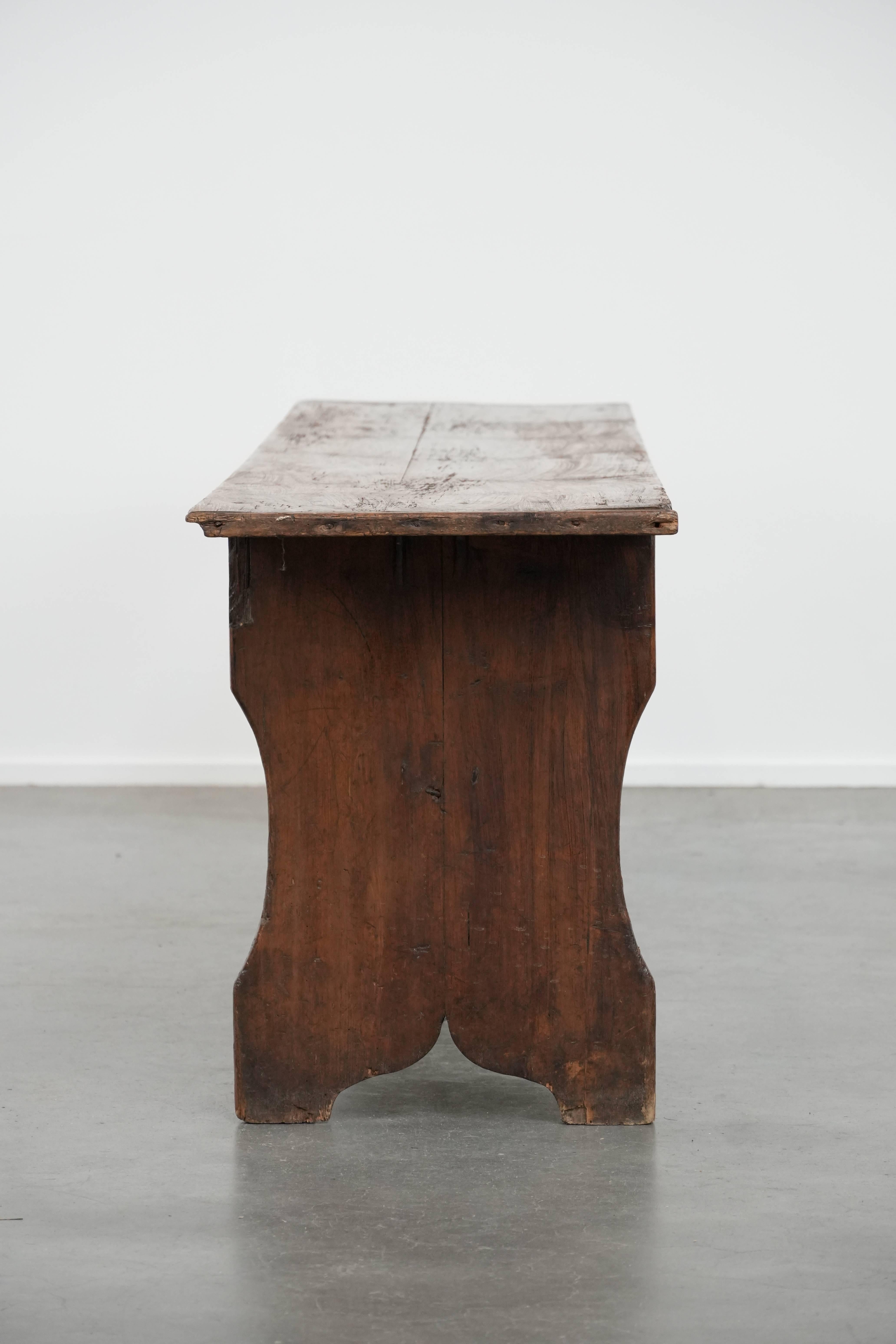 Antique English pinewood hallway bench / bench for the dining table Hecho a mano en venta