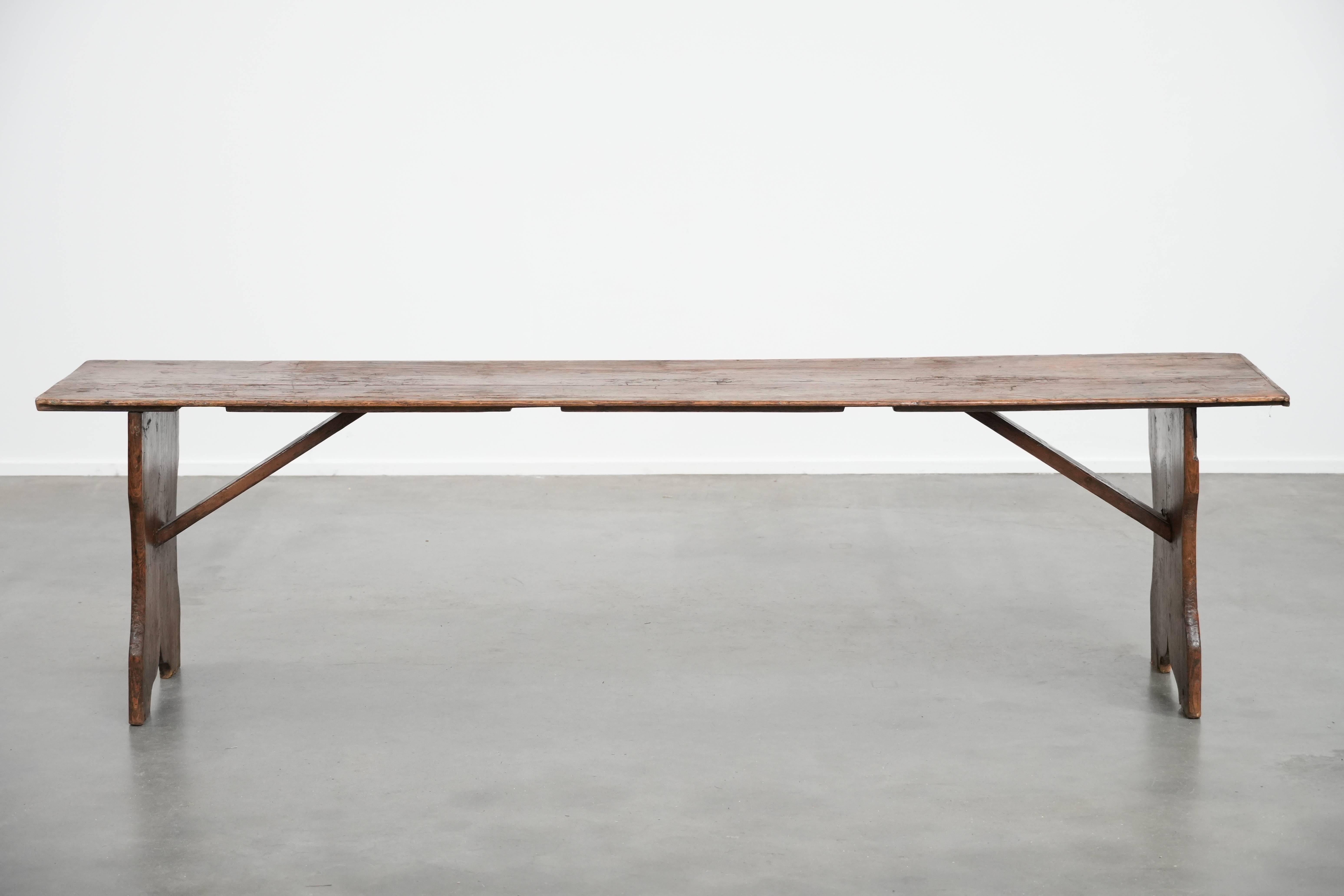 Antique English pinewood hallway bench / bench for the dining table en Bastante bueno estado para la venta en Harderwijk, NL