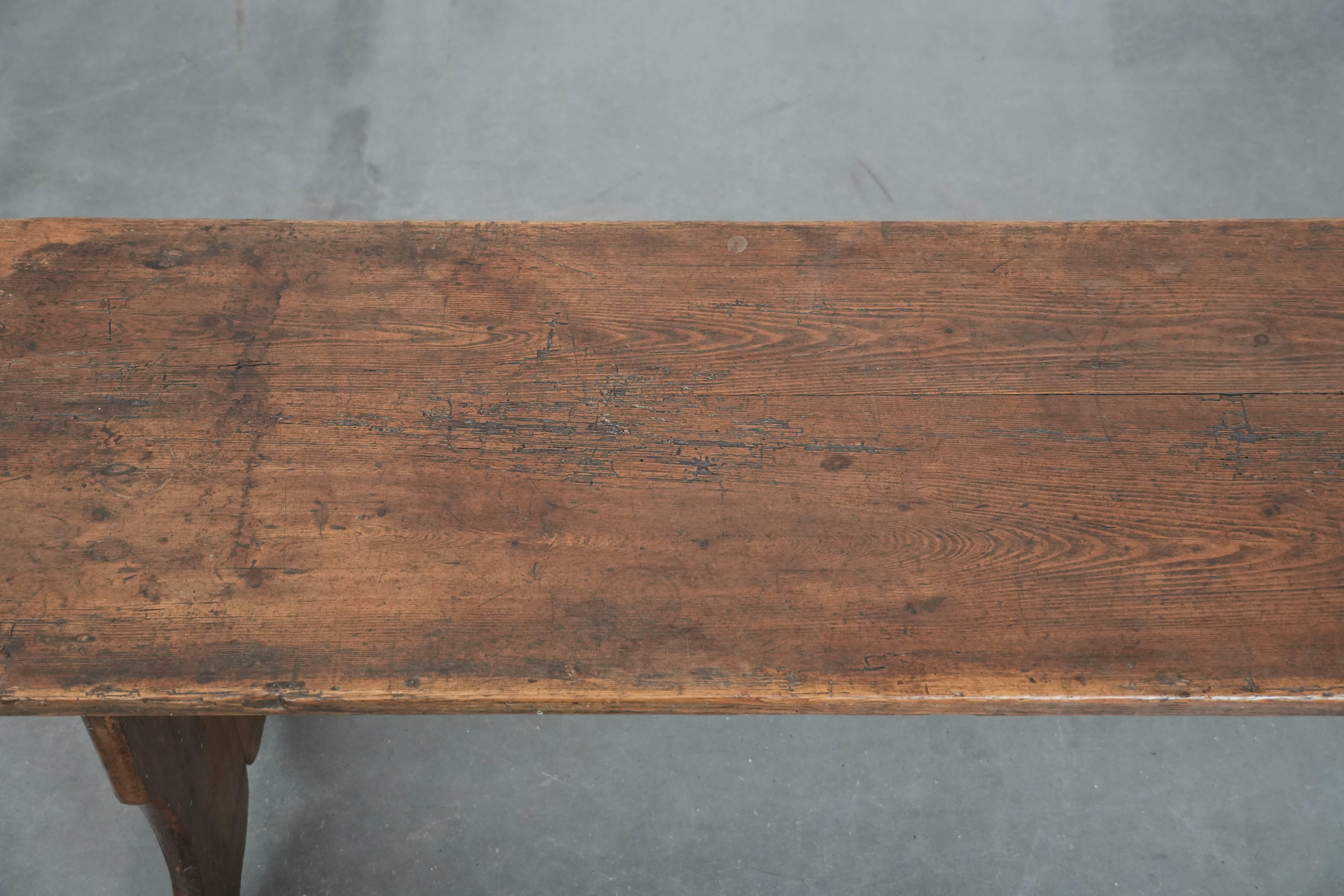 Antique English pinewood hallway bench / bench for the dining table Madera en venta