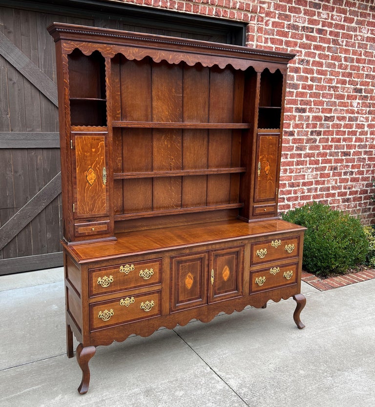 Antique English Plate Dresser Sideboard Server Georgian Era Oak