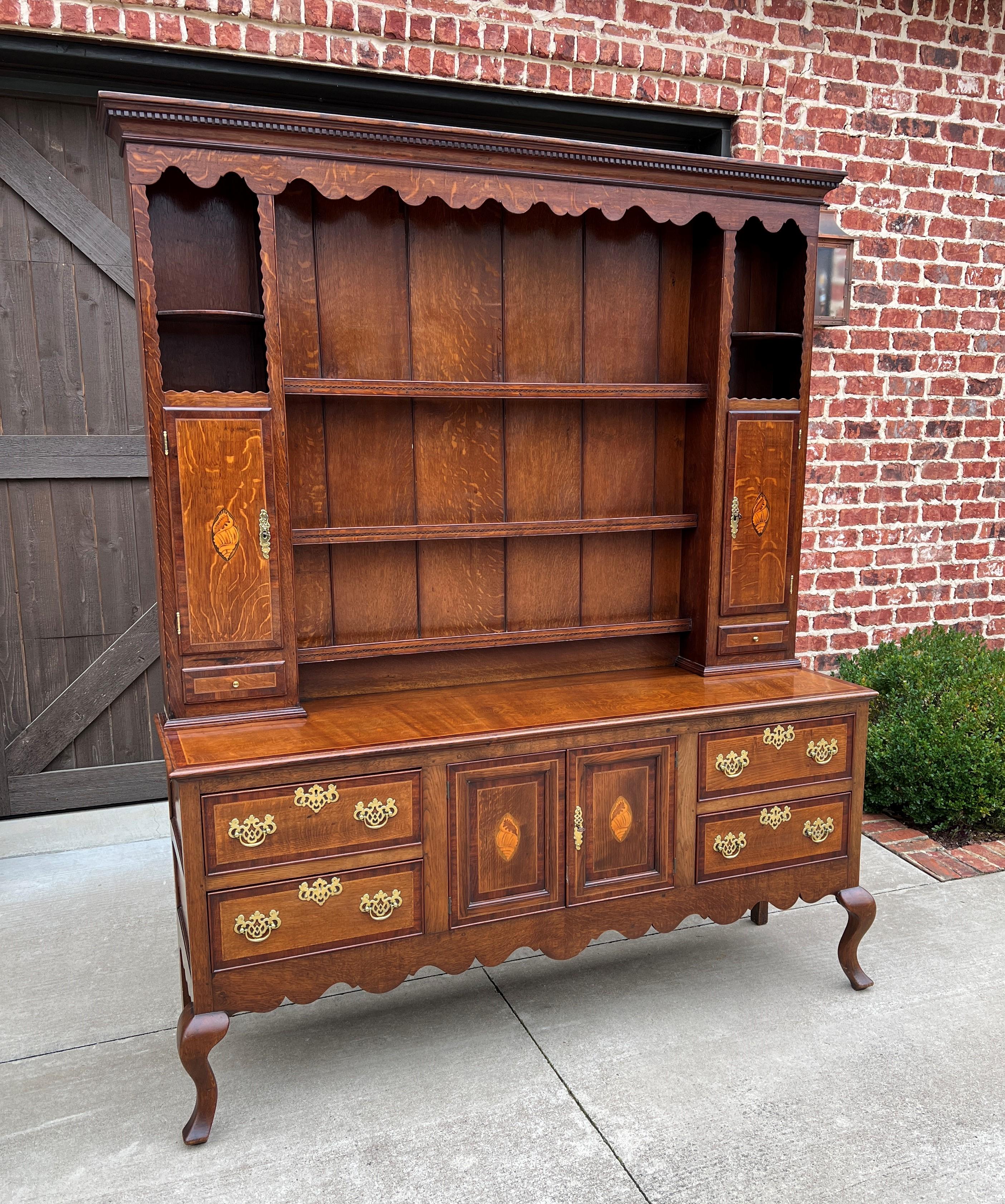 GORGEOUS Antique English oak and mahogany georgian era plate dresser, sideboard, hutch cabinet, server or buffet~~early 19th century

 These pieces, commonly known as 