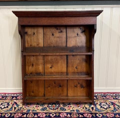 Antique English Plate Rack Wall Shelf Hanging Wall Decor Carved Oak 19th C