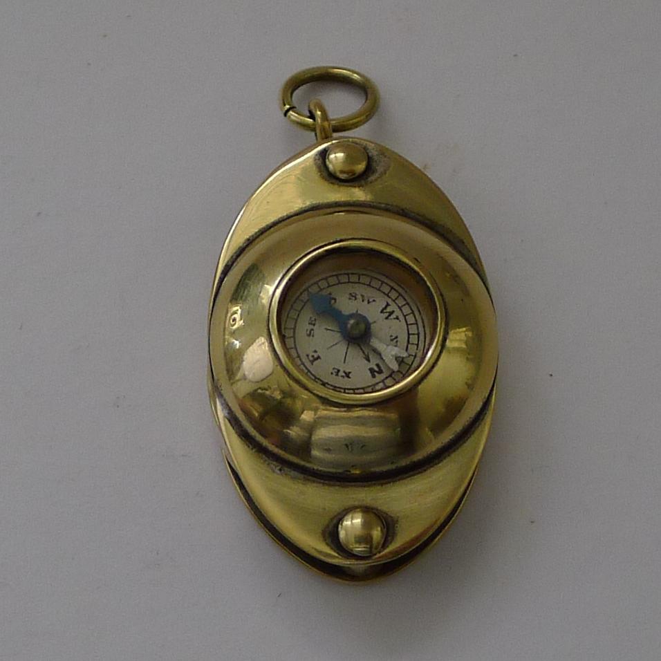 Early 20th Century Antique English Pocket Magnifying Glass / Loop with Compass, c.1910