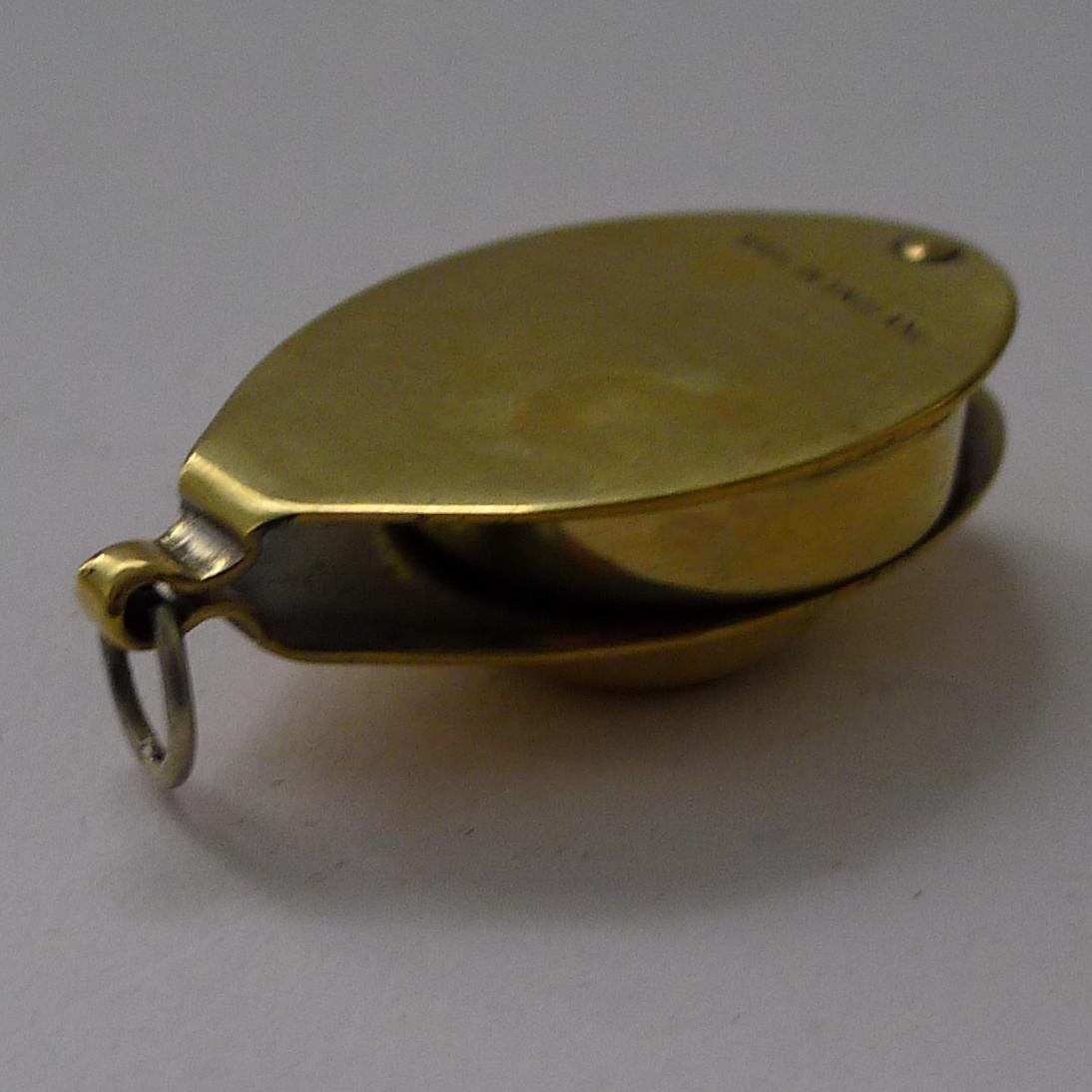 Early 20th Century Antique English Pocket Magnifying Glass / Loop With Compass c.1920