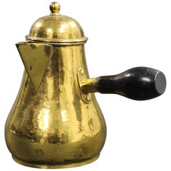 Antique English Polished Brass Chocolate or Coffee Pot