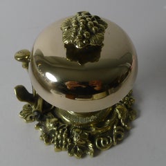 Antique English Polished Brass Counter / Desk Bell c.1890