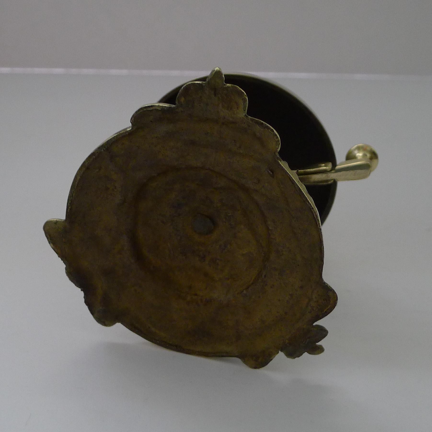 Late 19th Century Antique English Polished Brass Counter / Desk Bell, circa 1890