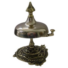 Antique English Polished Brass Counter / Desk Bell, circa 1890