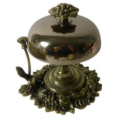 Antique English Polished Brass Counter / Desk Bell c.1890