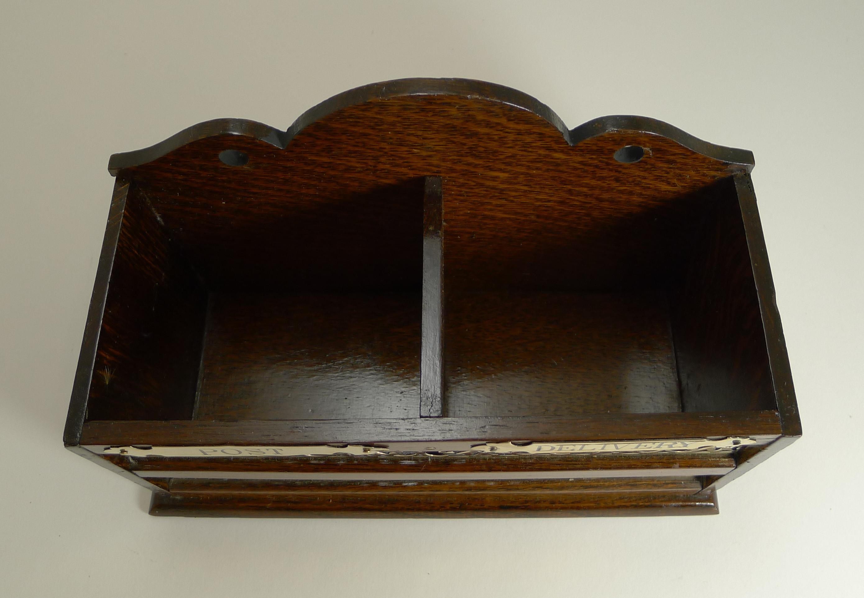 Antique English Polished Oak & Brass 