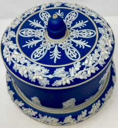 Antique English Porcelain Covered Cheese or Cake Dish, circa 1910-1915
