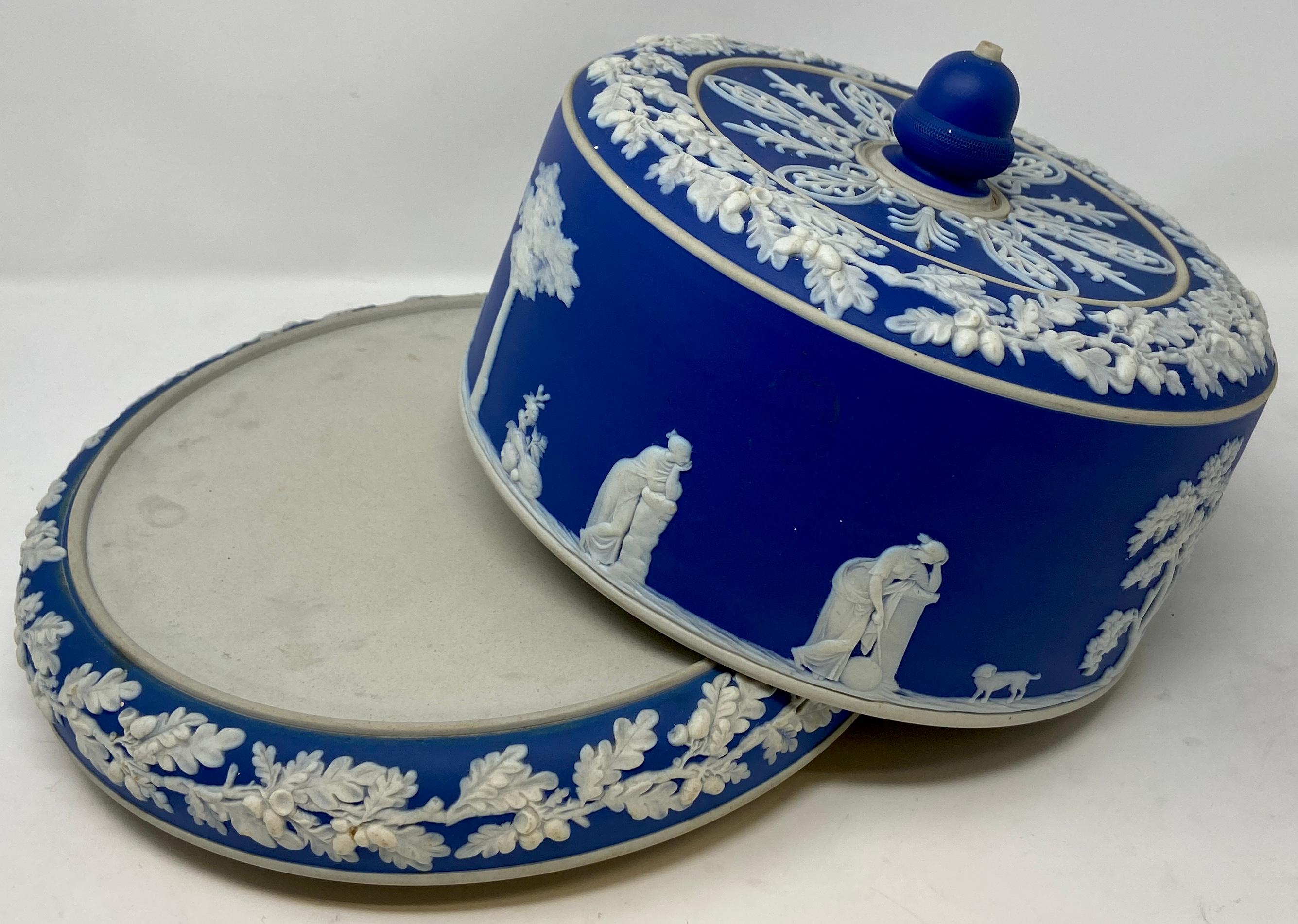 20th Century Antique English Porcelain Covered Cheese or Cake Dish, circa 1910-1915