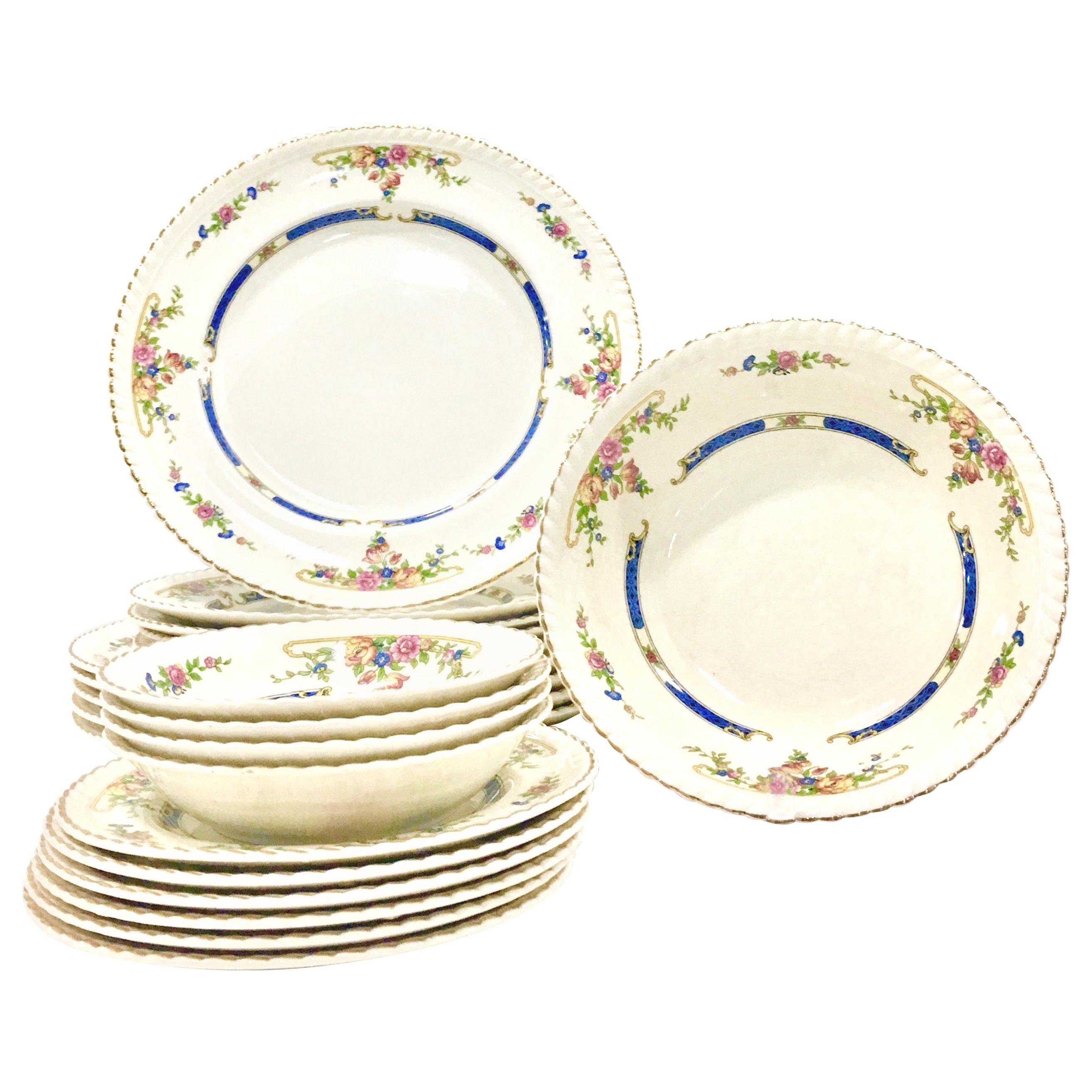 Antique English Porcelain Dinnerware "Eastbourne" by Johnson Brothers, Set/21