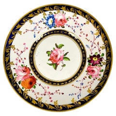 Antique English Porcelain Dish Made in England Circa 1820 Decorated with Roses