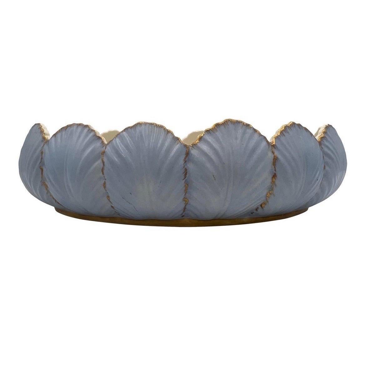 Antica ciotola da centrotavola con bordo smerlato in porcellana inglese Foliate Shell in vendita