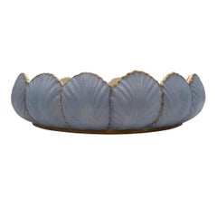 Antique English Porcelain Foliate Shell Scallop Rimmed Centerpiece Bowl