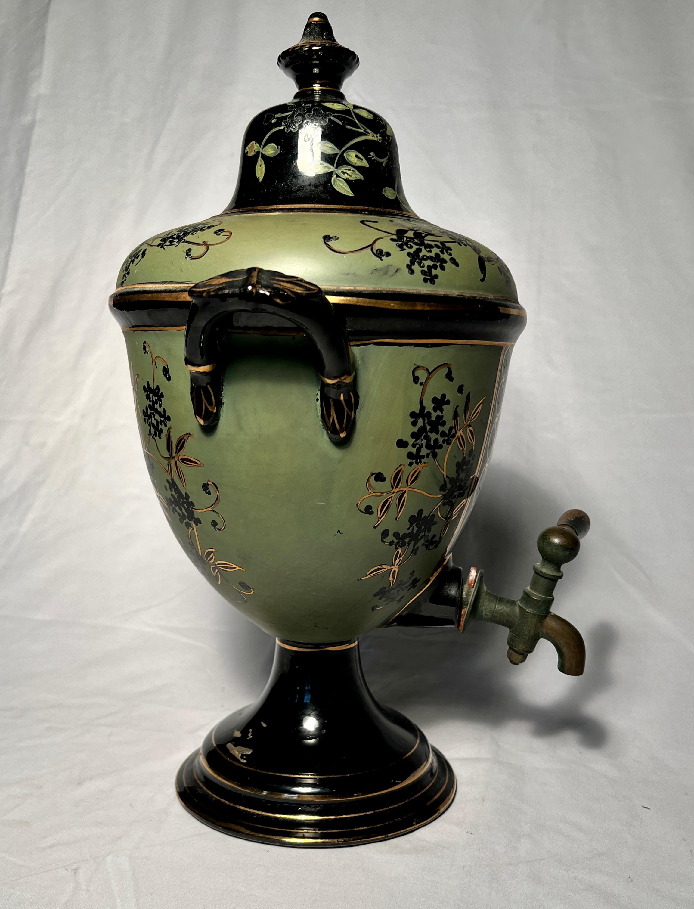 19th Century Antique English Porcelain Hot Water Kettle, circa 1880 For Sale