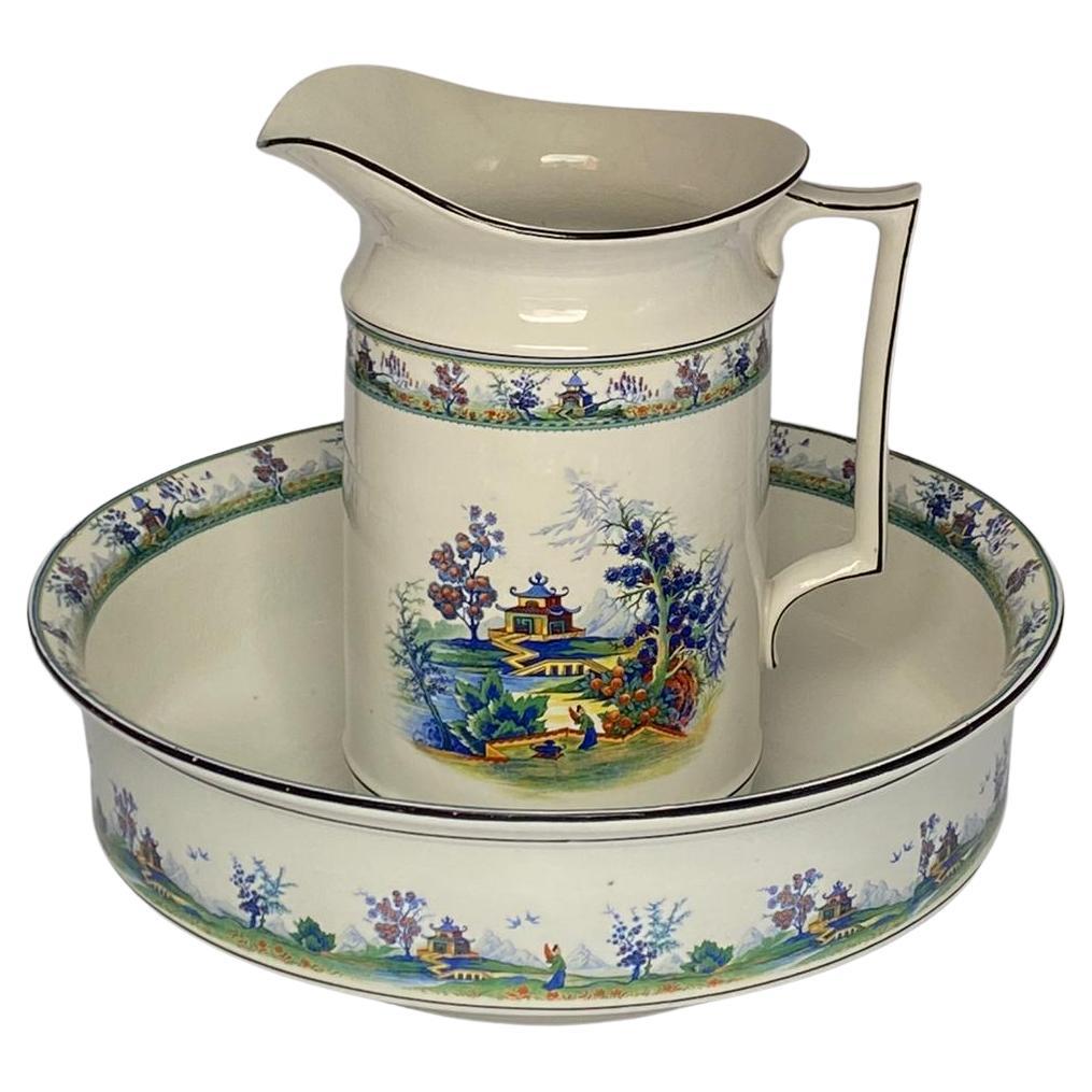 Antique English Porcelain Jug & Bowl