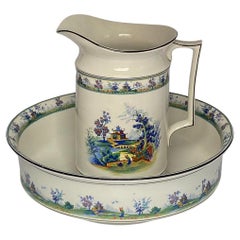 Antique English Porcelain Jug & Bowl