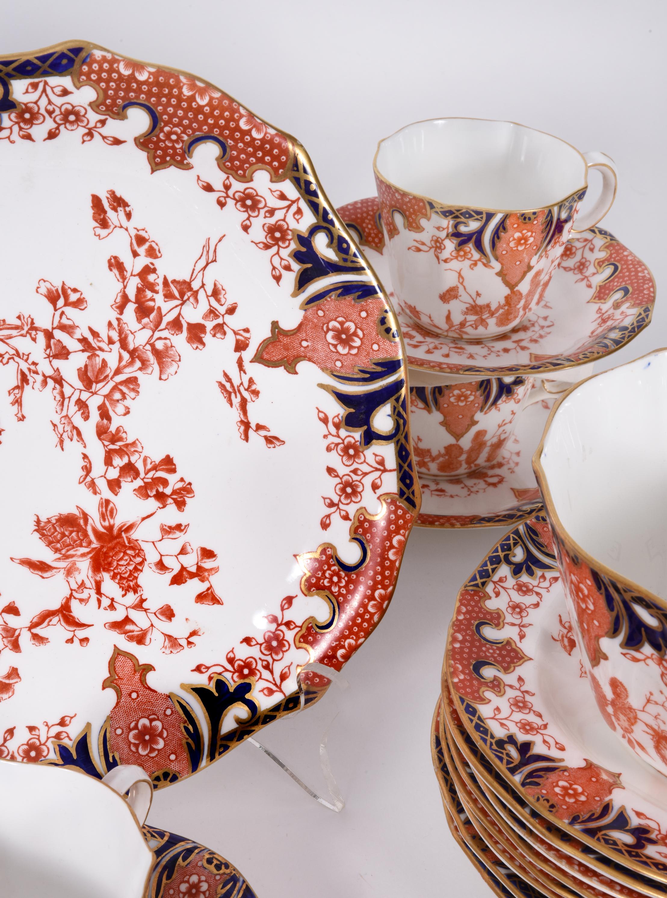 Antique English Porcelain Luncheon Set Royal Crown Derby 6
