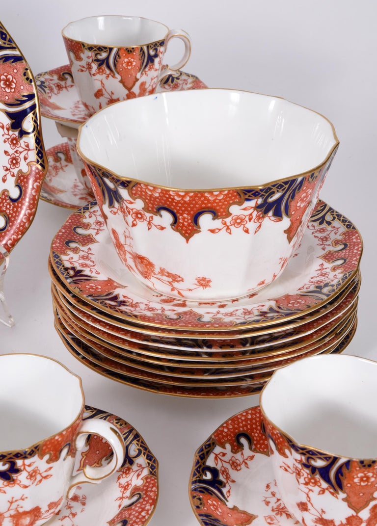 Antique English Porcelain Luncheon Set Royal Crown Derby For Sale at 1stDibs