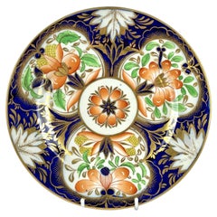 Antique English Porcelain Plate Cobalt Blue & Gilded, by Coalport Circa 1820