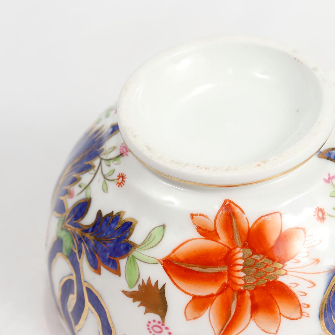 Antique English Porcelain Pseudo-Tobacco Leaf Pattern Tea Cup & Saucer For Sale 12