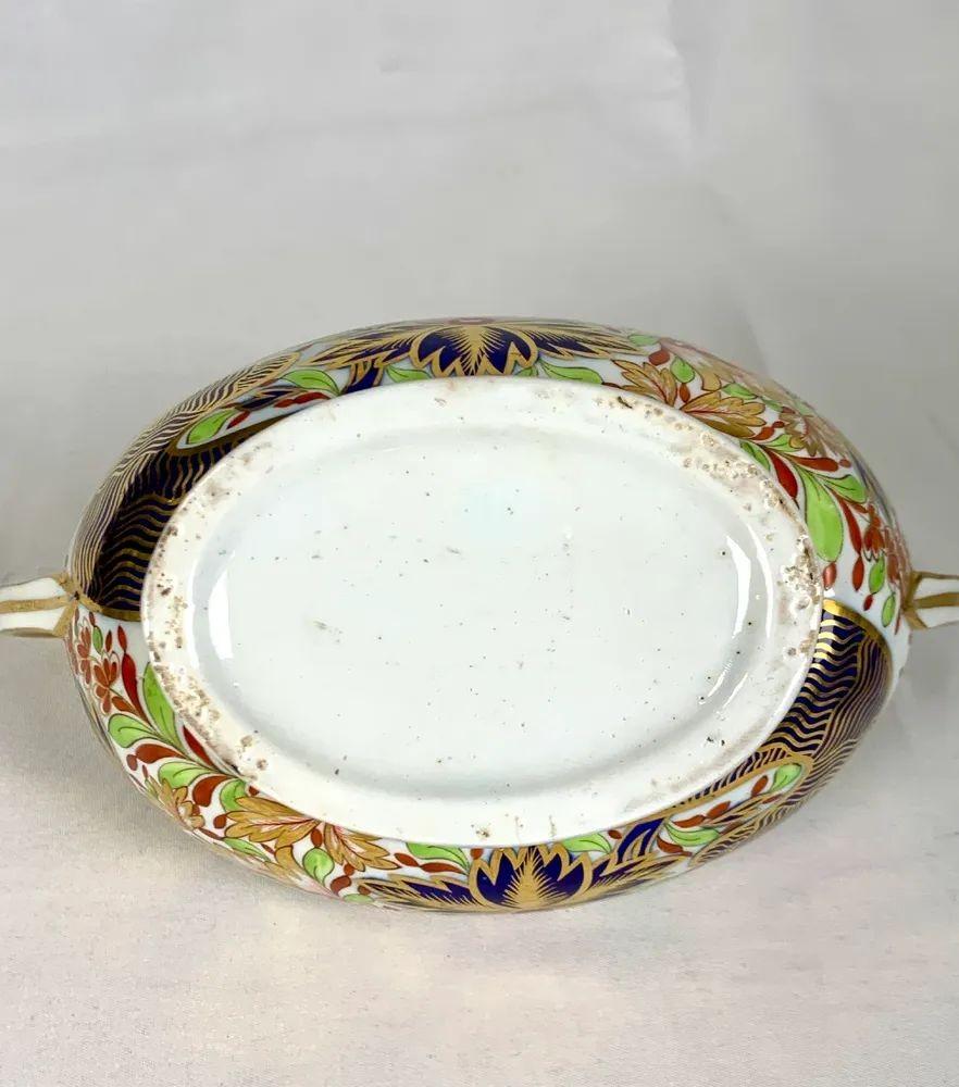 Antica zuccheriera inglese in porcellana di Worcester con motivo a pollice e dito C.C. 1820 in vendita 1