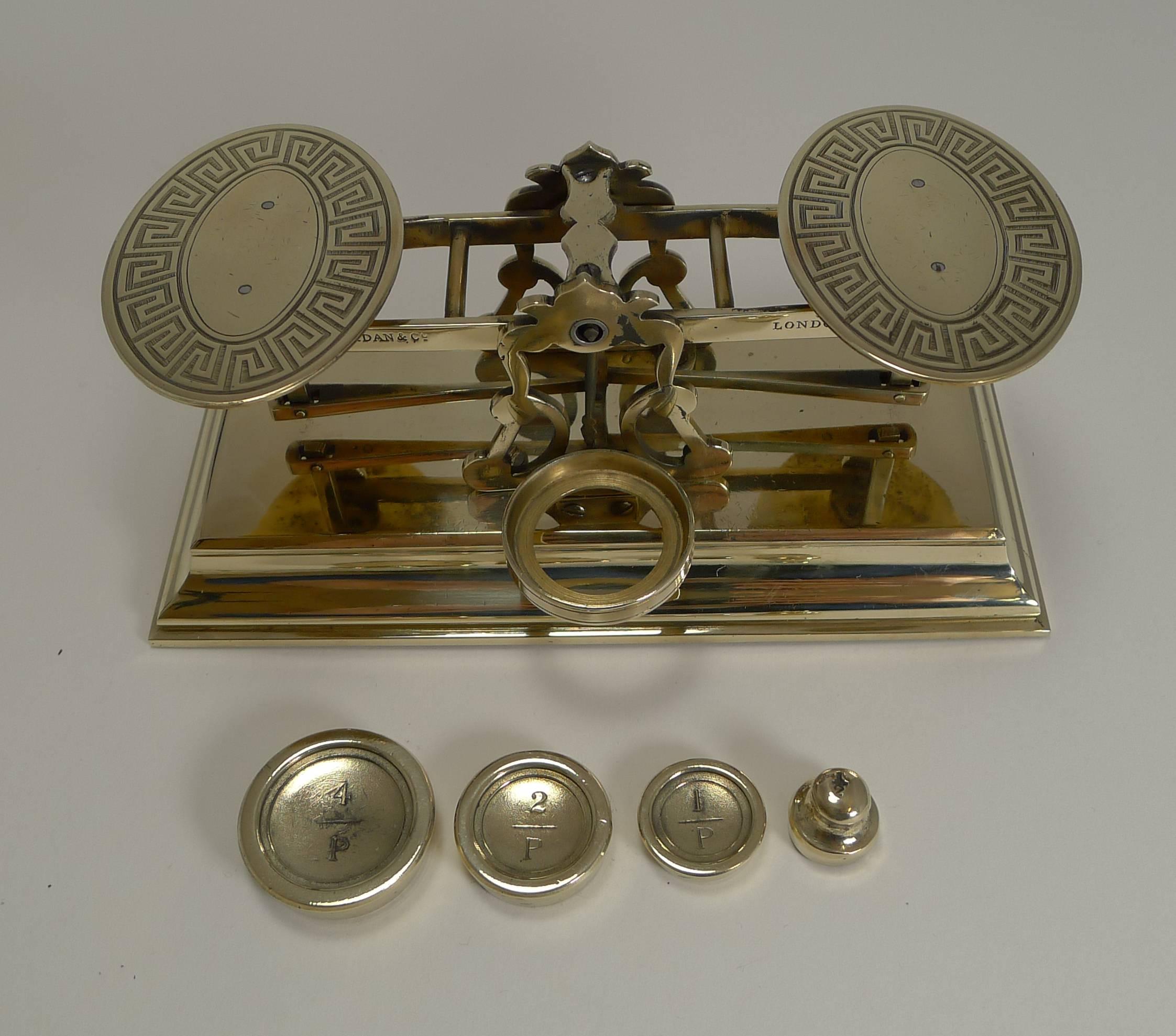 Late Victorian Antique English Postal/Letter Scales by Sampson Mordan, circa 1880