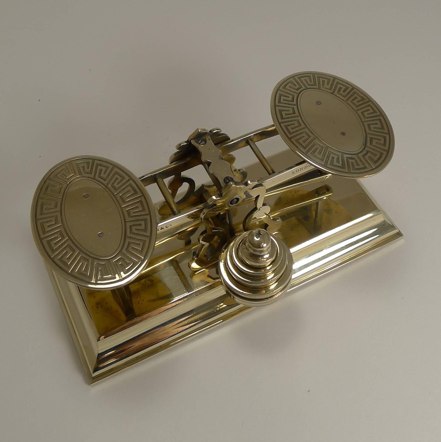 Brass Antique English Postal/Letter Scales by Sampson Mordan, circa 1880