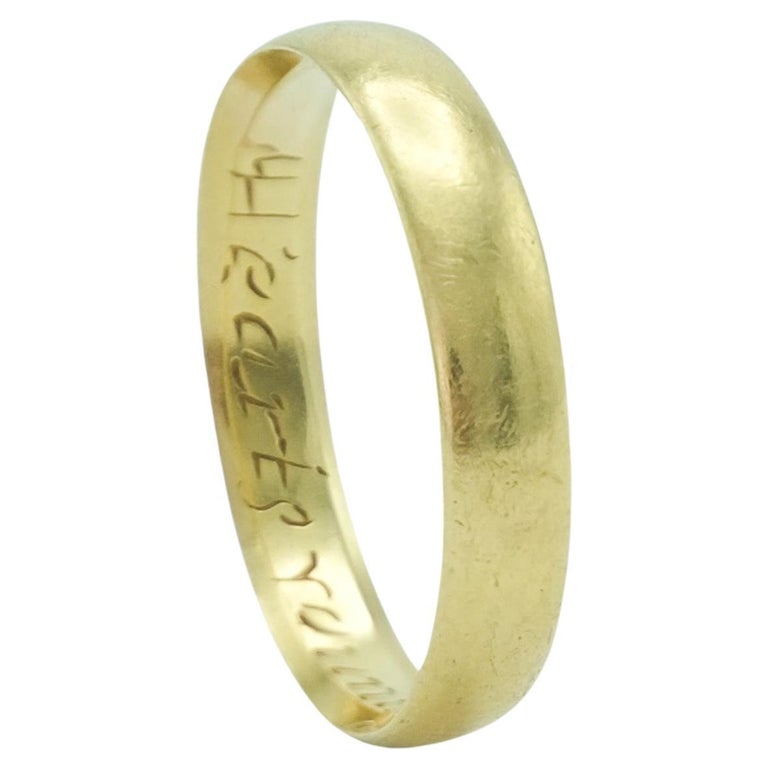 Antique English Posy Ring in 18 Karat Yellow Gold: Antique Wedding Band For  Sale at 1stDibs