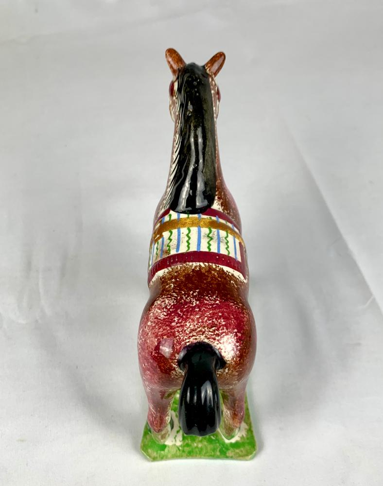 Antique English Pottery Horse with Sponged Decoration Circa 1800 For Sale 1