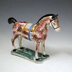 Antique English Pottery Pearlware Figure of a Horse