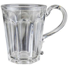 Antique English Press Moulded Glass Tankard, Dated 1864