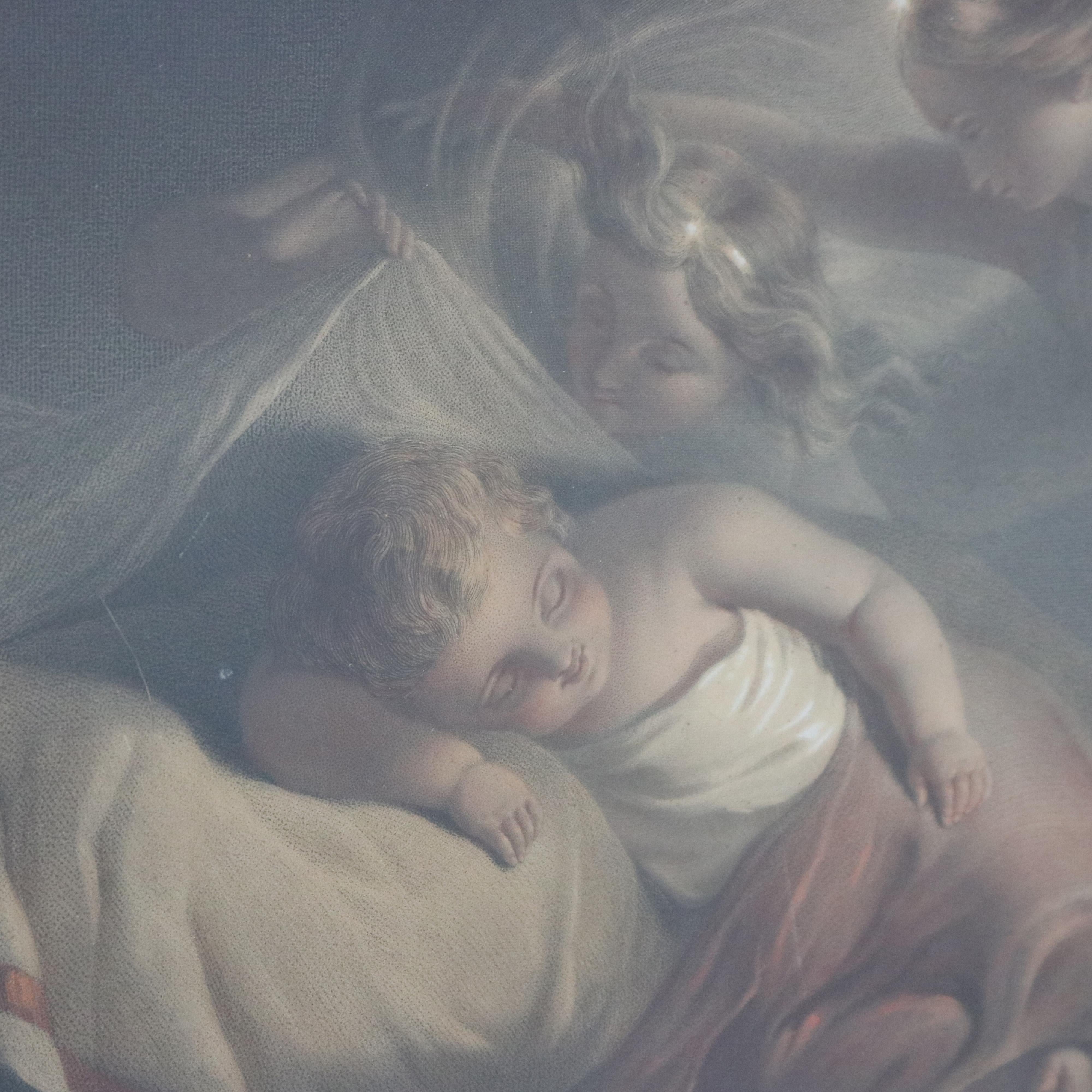 Gravure anglaise ancienne de Angel's Whisper par Frederick Goodalls, encadrée, 19e siècle Bon état - En vente à Big Flats, NY