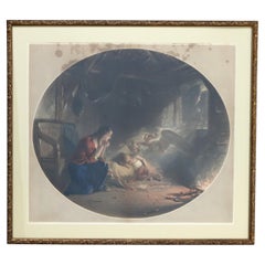 Antique English Print of “Angel’s Whisper” by Frederick Goodall, Framed, 19thC